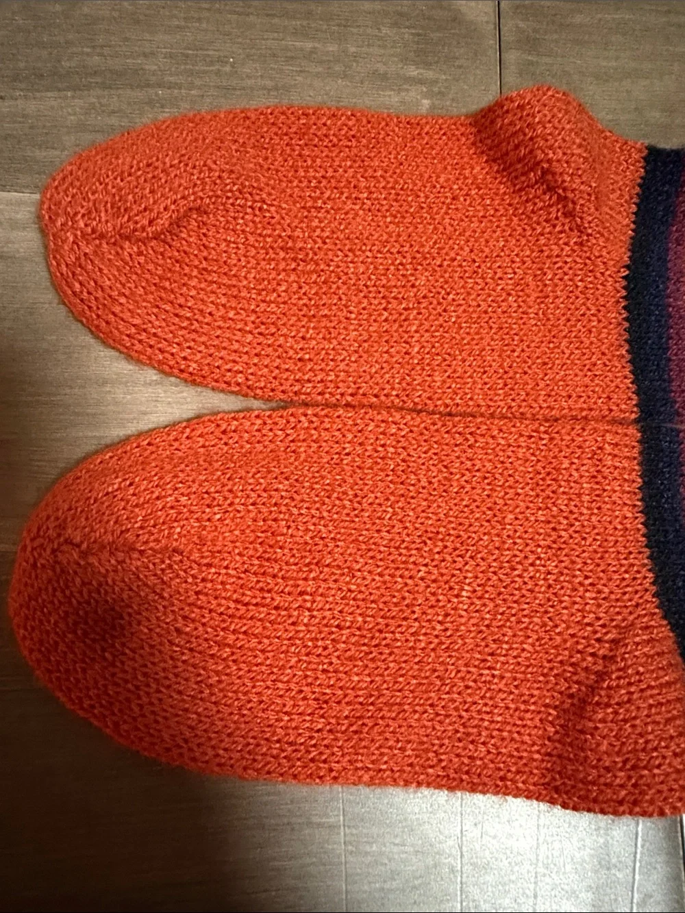 Handmade Alpaca / Wool Blend Fair Isle Llama Socks Orange Cozy Winter